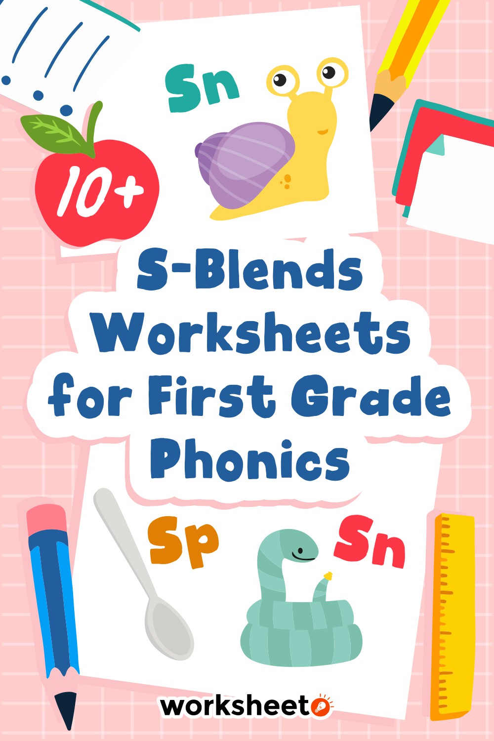 S-Blends Worksheets for First Grade Phonics
