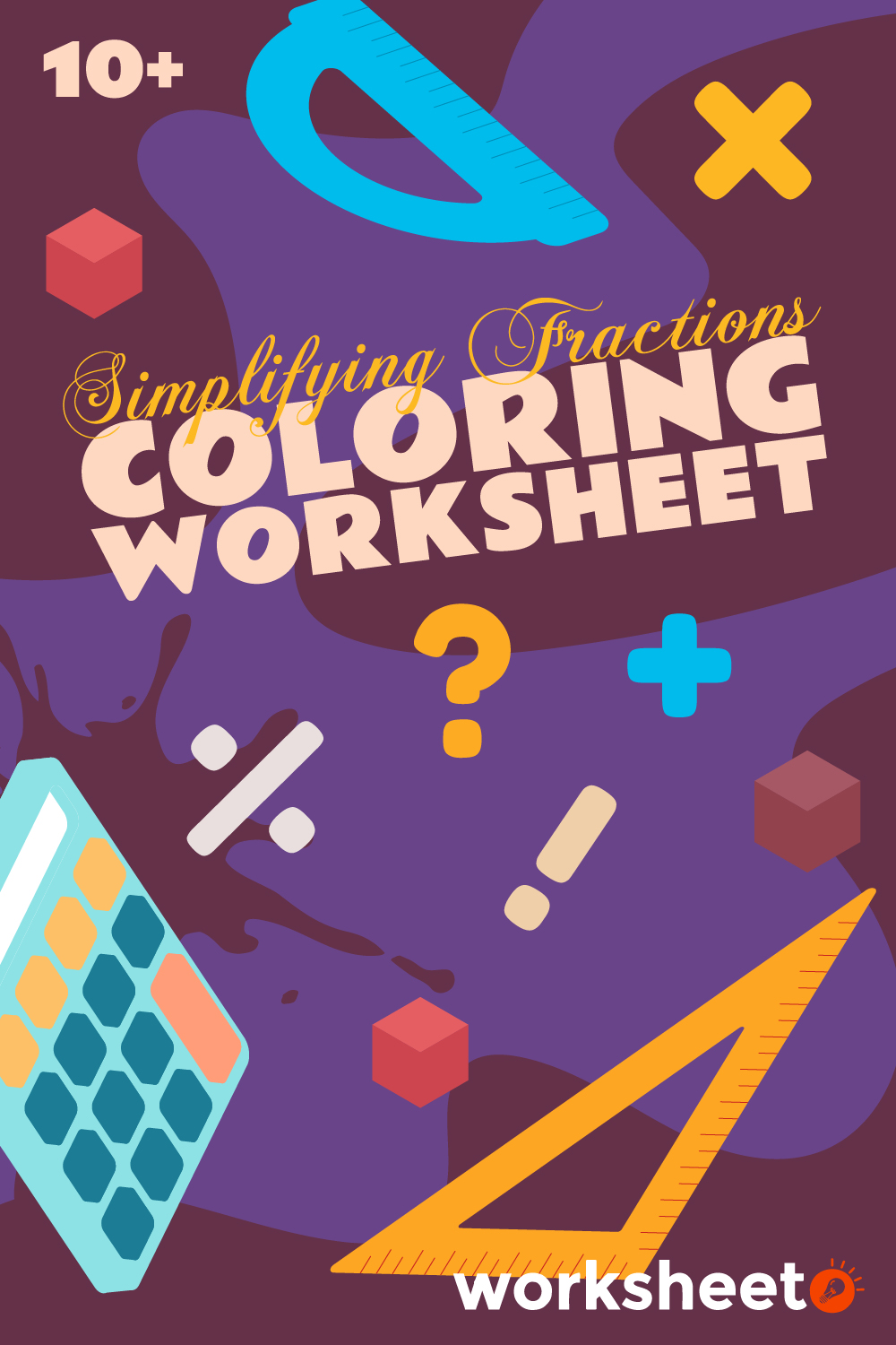 Simplifying Fractions Coloring Worksheet