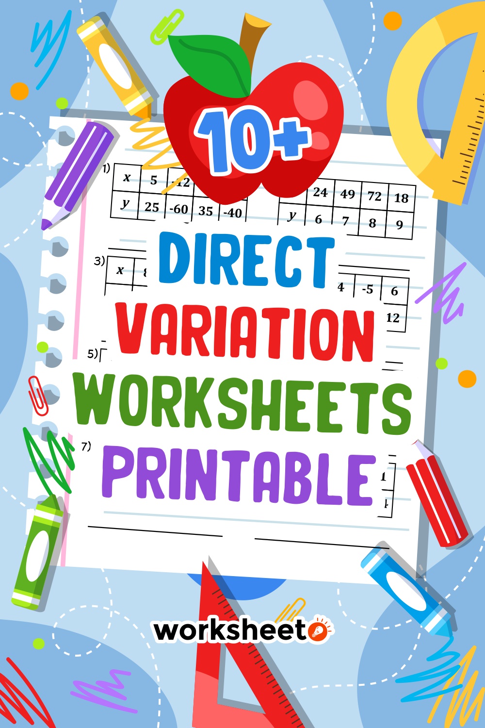 Direct Variation Worksheets Printable