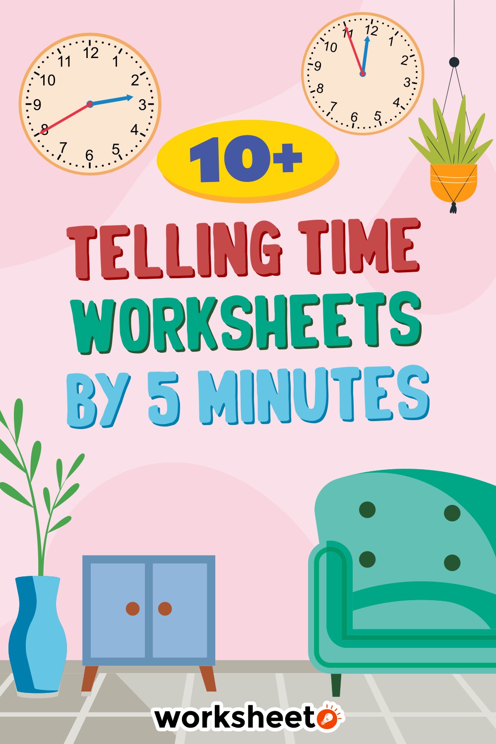 Telling Time Worksheets by 5 Minutes